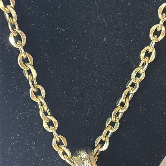 Signed FL&B Gold Tone Star Pendant Chain Necklace 18” with Extender - Picture 5 of 6